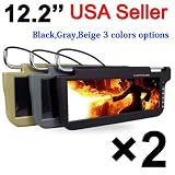 Brand DW-S1220GP GRAY 2 X 12.2 Sunvisor LCD Color High Resolution Monitors with Remote Control (Left and Right)------- PAIR