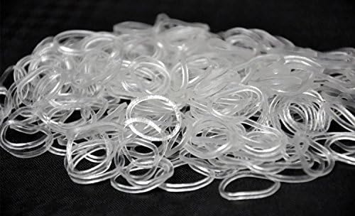 ETHAHE 300pcs Ultraviolet UV Magic Color Changing Clear to Pink Loom Refill Rubber Bands Pack with 12 S-Clips & 1 Hook