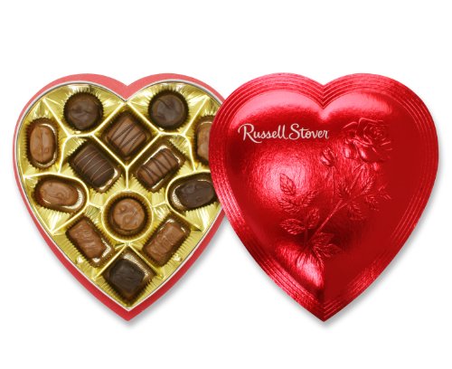 Russell Stover 7 Oz. Assorted Chocolates Red Foil Valentine Heart Russell Stover 7 Oz. Assorted Chocolates Red Foil Valentine Heart