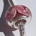 Murano Style Glass Lampwork Bead Fits Pandora Pink Paisley (1)