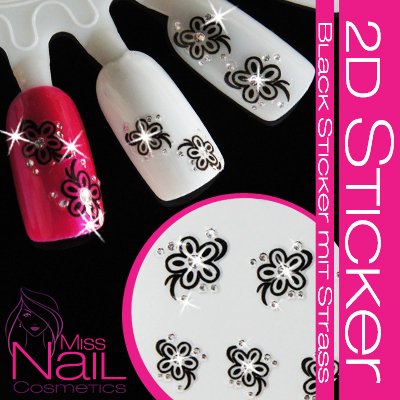 Black Sticker mit Strass - Bl&uuml;te / Blume Preisvergleich