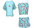 MaxOut UPF 50+, UV Protective Girl's 3 PC Outfit: Short Sleeve Panel Rashguard, Bikini Top, & Built-in Skirt for Infants/Toddlers