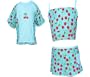 MaxOut UPF 50+, UV Protective Girl's 3 PC Outfit: Short Sleeve Panel Rashguard, Bikini Top, & Built-in Skirt for Infants/Toddlers