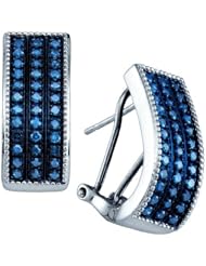 0.65CTW BLUE DIAMOND LADIES FASHION HOOPS