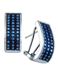 0.65CTW BLUE DIAMOND LADIES FASHION HOOPS