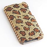 Diamond Shield Protector Case for Apple iPod touch + Car Charger + Courage*Wisdom Wristband,GoldLeopard