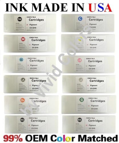 New 700ml Compatible ink cartridges for Epson Stylus Pro 7900/9900- A set of 12-PHK,C,M,Y,MK(x2),LC,LM,LK,LLK,Or,Gn