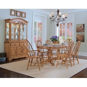 Thresher'stoo Double Pedestal Oval Dining Table In Distressed Antique Oak