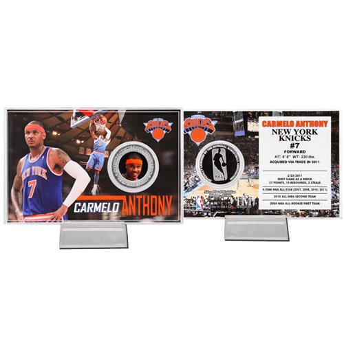 Carmelo Anthony New York Knicks Silver Coin Card