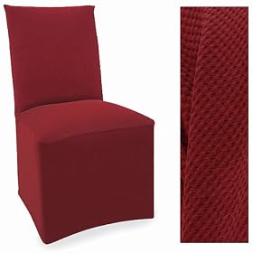 Stretch Pique Warm Maroon Dining Slipcovers Set of four Chair Covers 712 by SlipcoverShop
