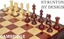 Cambridge Staunton Chess Set in Red Sandalwood & Boxwood - 4.4" King