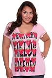 Torrid Plus Size Lords Of Liverpool - Pink Strawberry Fields V-neck Tee