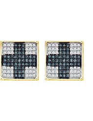 Real Diamond Earrings 1.00CTW DIAMOND MICRO PAVE EARRING Yellow-gold 10K