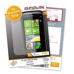 atFoliX FX-Antireflex Displayschutzfolie f�r HTC 7 Mozart (2-er Pack) - Displayschutz antireflektierend! H�chste Qualit�t - Made in Germany!