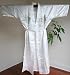 Soft and Silky Embroidery Satin Spa and Bath Robe - White Satin Kimono Robe - Spa and Bath Accessory - Medium