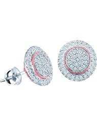 10K White Gold 0.25CT White Diamond Micro-Pave Earring