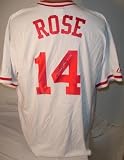 Pete Rose Autographed/Hand Signed Cinncinnati Reds Cooperstown 1975 style Baseball Jersey with 4256