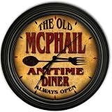 Mcphail 's Family Diner Black Cascading Pub Style Wall Clock