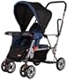 Joovy Caboose Stand On Tandem Stroller, Blue Check