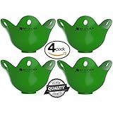 Silicone Egg Poacher - 4 Pack Egg Cookware Cups, Egg Cooker, Cooking Perfect Poached Eggs In Minutes! Replaces Your Microwave Egg Poacher - Egg Rings - Egg Boiler, Its a Must Have Kitchen Gadget