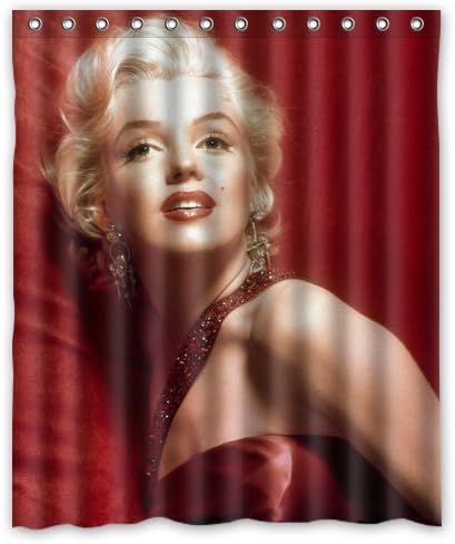 Generic Personalized Waterproof Bath Decor Shower Curtain 60" x 72" - Charming Marilyn Monroe Bravo Red Design
