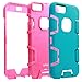 iPhone 6S Plus Case, E LV iPhone 6 Plus Case Cover - Dual Layer Hybrid Armor Defender Protective Case Cover for iPhone 6S Plus / iPhone 6 Plus with 1 Stylus and 1 Screen Protector - TURQUOISE / HOT PINK