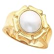 14K Yellow Gold Mabe Pearl Ring - 10.00mm