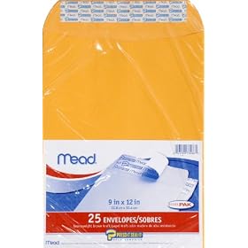 Mead Press-It Seal-It Envelopes, 9 x 12 Inches, Office Pack 25 Count (76086)