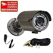 VideoSecu 700TVL CCTV Home IR Bullet Security Camera 1/3'' Sony Effio CCD Day Night Vision Outdoor Weatherproof IP66 OSD Menu 42 Infrared LEDs 4-9mm Vari-focal Lens for DVR Surveillance System with Power Supply, Extension Cable and Security Warning Sticker C86