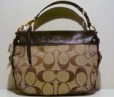 Coach Signature Zoe Shoulder Bag 12657 Khaki/Mahogany