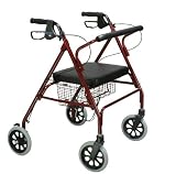 Drive Medical 10215RD-1 Go-Lite Rollator Oversize, Red