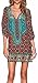 HiMONE Women's Summer Boho Retro Printed Casual Mini Beach Floral Tunic Dress Medium