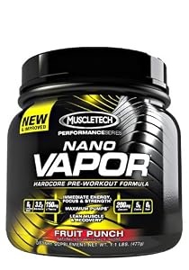 MuscleTech naNO Vapor Perforamance Series, Fruit Punch, 1.14 lb., Pre-Workout Powder with Citrulline Mallate