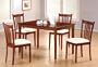 5pc Dining Room Dinette Set Rich Tobacco Finish