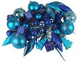 125-Piece Club Pack of Shatterproof Regal Peacock Blue Christmas Ornaments