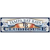 MLB Tampa Bay Devil Rays "TB logo" 9-by-30 Wood Sign