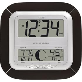 La Crosse Technology WS-8418U-IT Atomic Digital Wall Clock with Moon Phase