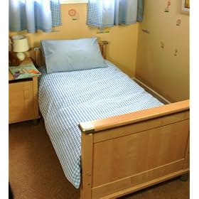 Light Blue gingham cot bed /junior duvet set