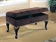 Coaster Storage Bench with Tufted Buttons