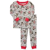 Carters Girls Monkey Hearts Snug Fit Cotton Pajamas 2t-5t