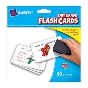 Amazon.com: Avery Write-On Dry Erase Flash Cards, 3 x 5-Inches, 50 Pack ...