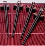 Wood Chopsticks and Rest , Set of 4