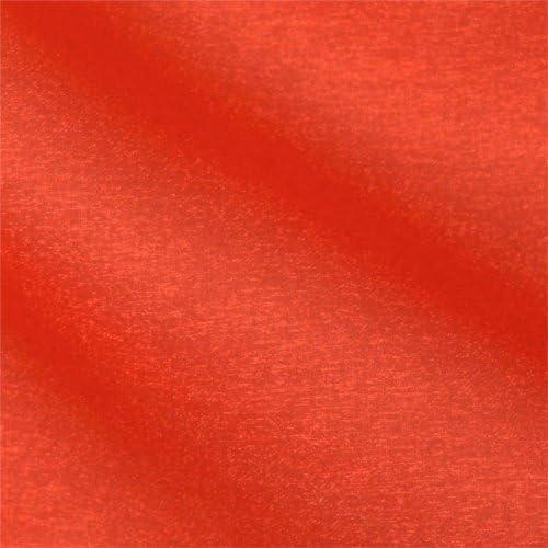 45'' Wide Sparkle Organza Dark Orange Fabric By The Yard