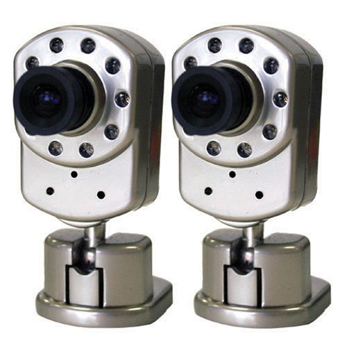 Wisecomm Dual Pack of Mini Indoor Night Vision Cameras w/Audio