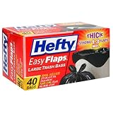 Hefty EZ Flaps Large, 30 Gallon Trash Bags, Case Pack, Six - 40 Count Boxes (240 Bags)