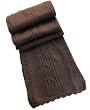 Handmade Alpaca Natural Fiber Scarf - Cable Design in Hot Chocolate (Extra Long)