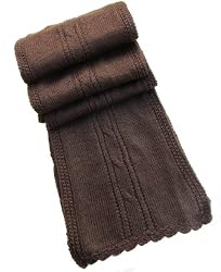Handmade Alpaca Natural Fiber Scarf - Cable Design in Hot Chocolate (Extra Long)