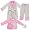 Gray and Pink Floral and Hearts Pajama and Bath Robe Set for Toddlers and Girls
