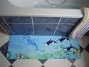 Pretty print absorbing bathroom mat long 120x 40 cms