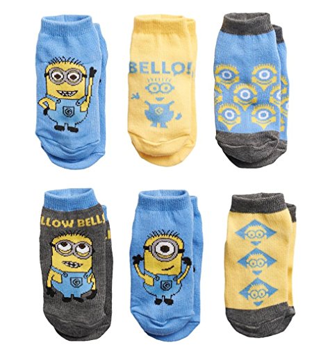 Despicable Me Minion 6-pack toddler Low-Cut Socks (2T-4T)